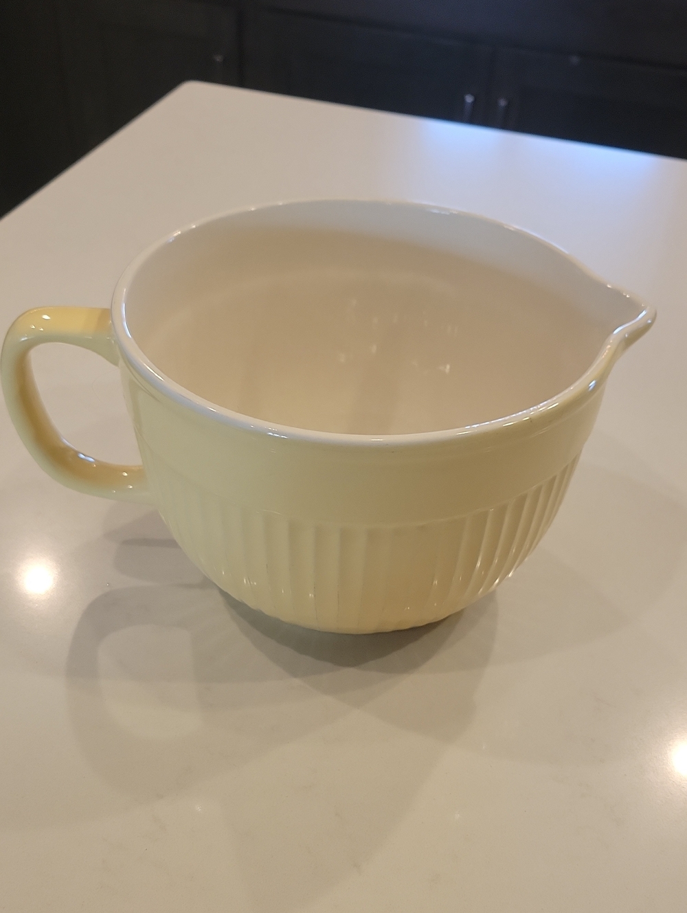 Vintage Buttercup Yellow Mixing Bowl With Handle